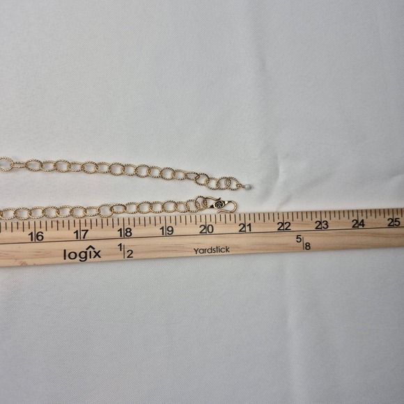 Barse Gold Tone Chain Necklace Faux Turquoise Blue Gemstone Beads 42" Hook - Picture 5 of 13